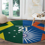 India vs Australia Custom Round Carpet Blue vs Gold Cricket Heritage - Aussie Hoodie