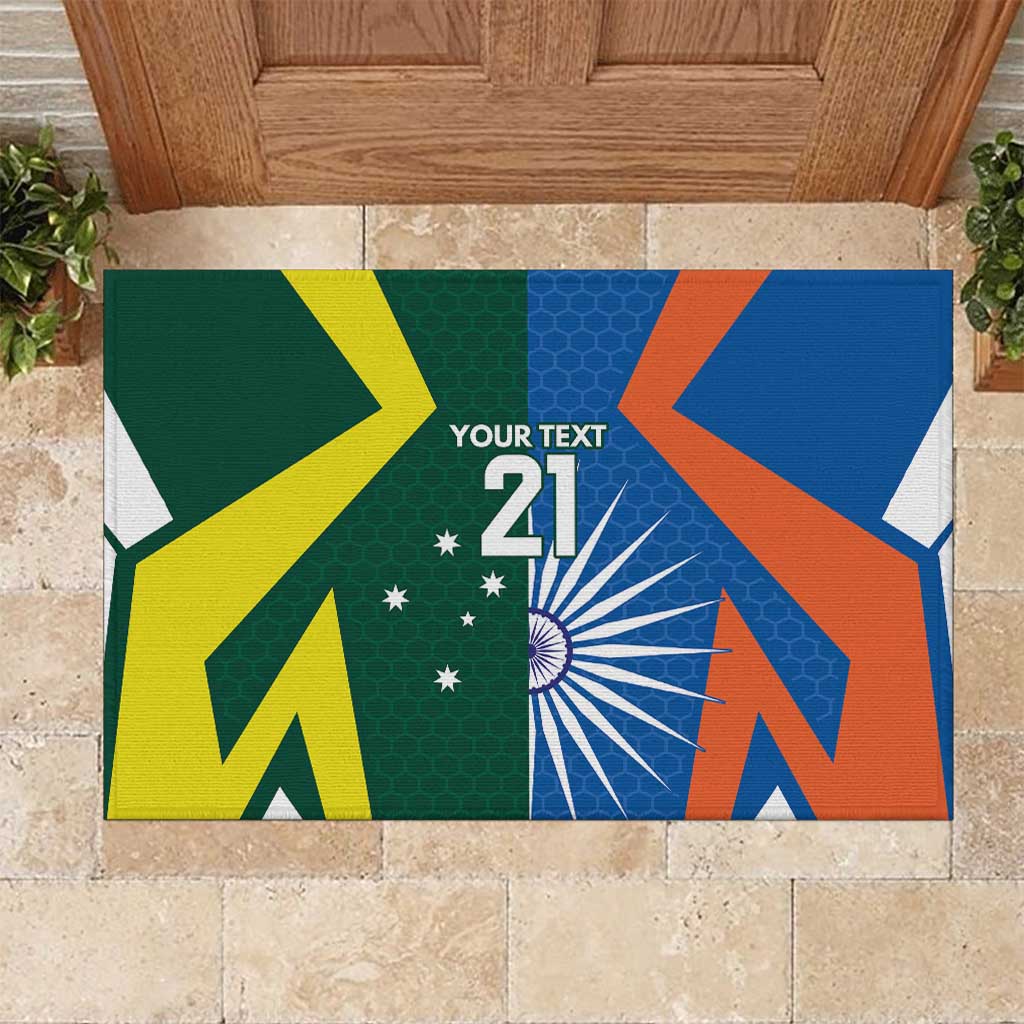 India vs Australia Custom Rubber Doormat Blue vs Gold Cricket Heritage - Aussie Hoodie