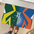 India vs Australia Custom Rubber Doormat Blue vs Gold Cricket Heritage - Aussie Hoodie