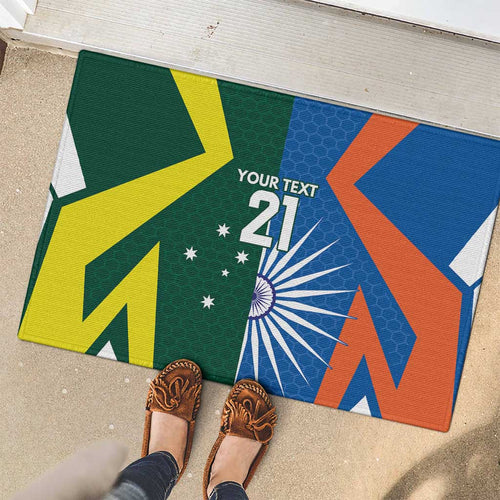India vs Australia Custom Rubber Doormat Blue vs Gold Cricket Heritage - Aussie Hoodie