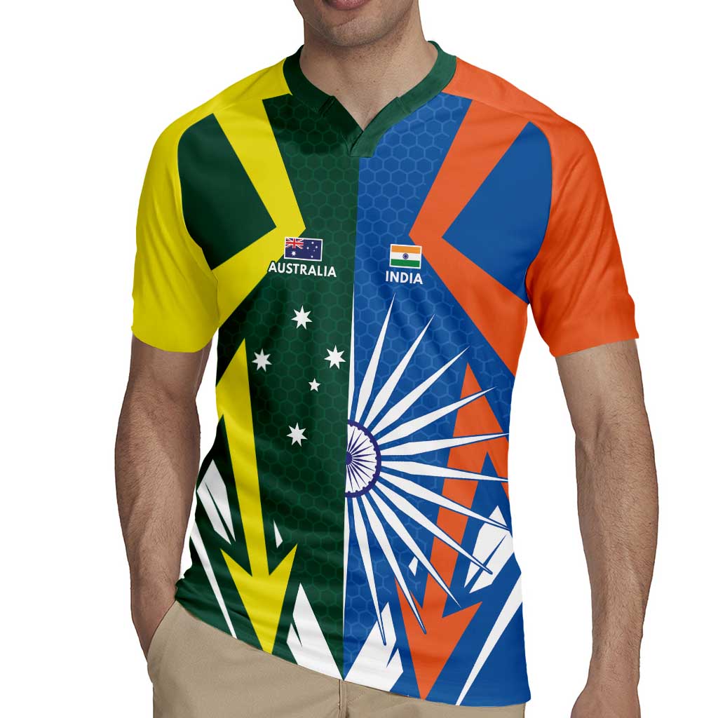 India vs Australia Custom Rugby Jersey Blue vs Gold Cricket Heritage - Aussie Hoodie