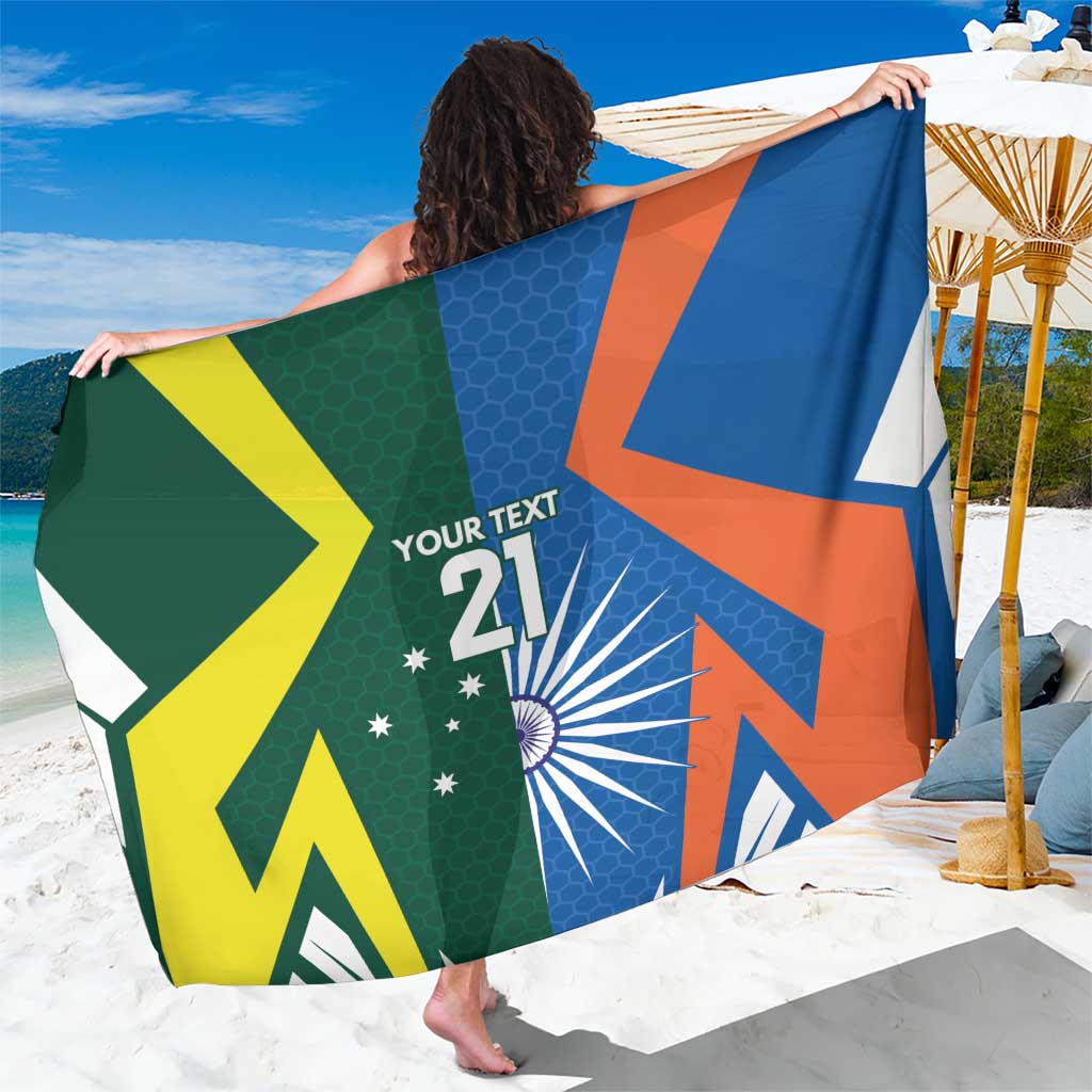 India vs Australia Custom Sarong Blue vs Gold Cricket Heritage - Aussie Hoodie