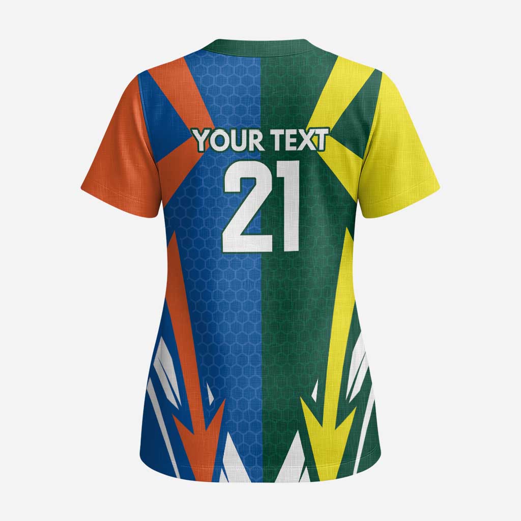 India vs Australia Custom Scrub Top Blue vs Gold Cricket Heritage - Aussie Hoodie