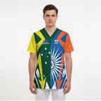 India vs Australia Custom Scrub Top Blue vs Gold Cricket Heritage - Aussie Hoodie