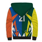 India vs Australia Custom Sherpa Hoodie Blue vs Gold Cricket Heritage - Aussie Hoodie