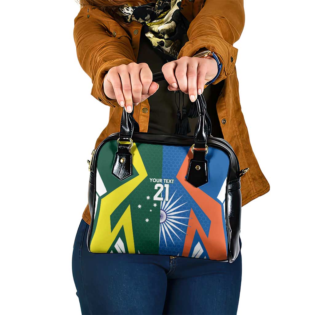 India vs Australia Custom Shoulder Handbag Blue vs Gold Cricket Heritage - Aussie Hoodie