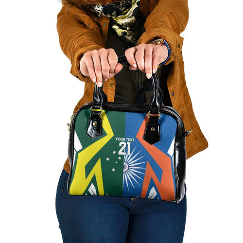 India vs Australia Custom Shoulder Handbag Blue vs Gold Cricket Heritage - Aussie Hoodie