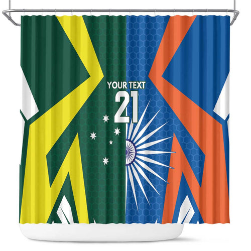 India vs Australia Custom Shower Curtain Blue vs Gold Cricket Heritage - Aussie Hoodie
