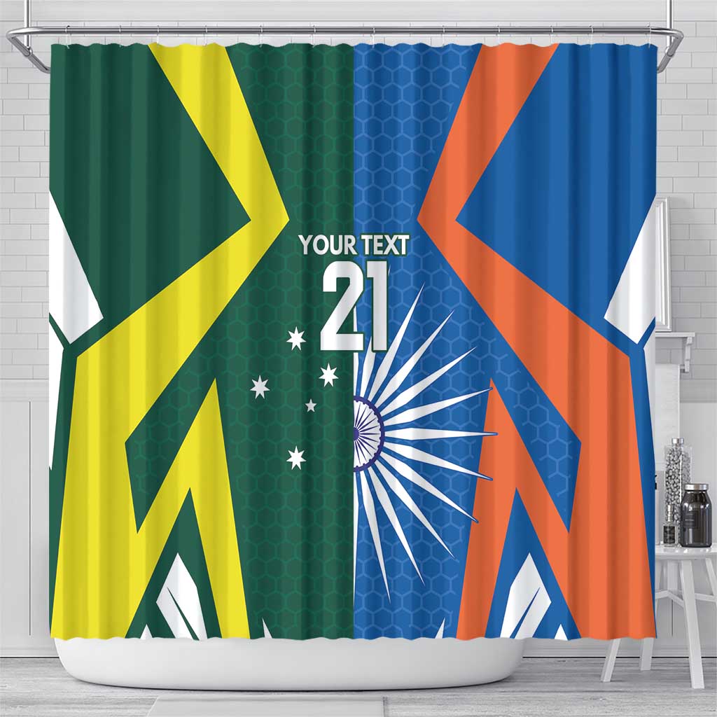 India vs Australia Custom Shower Curtain Blue vs Gold Cricket Heritage - Aussie Hoodie