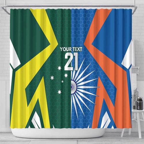 India vs Australia Custom Shower Curtain Blue vs Gold Cricket Heritage - Aussie Hoodie