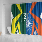 India vs Australia Custom Shower Curtain Blue vs Gold Cricket Heritage - Aussie Hoodie