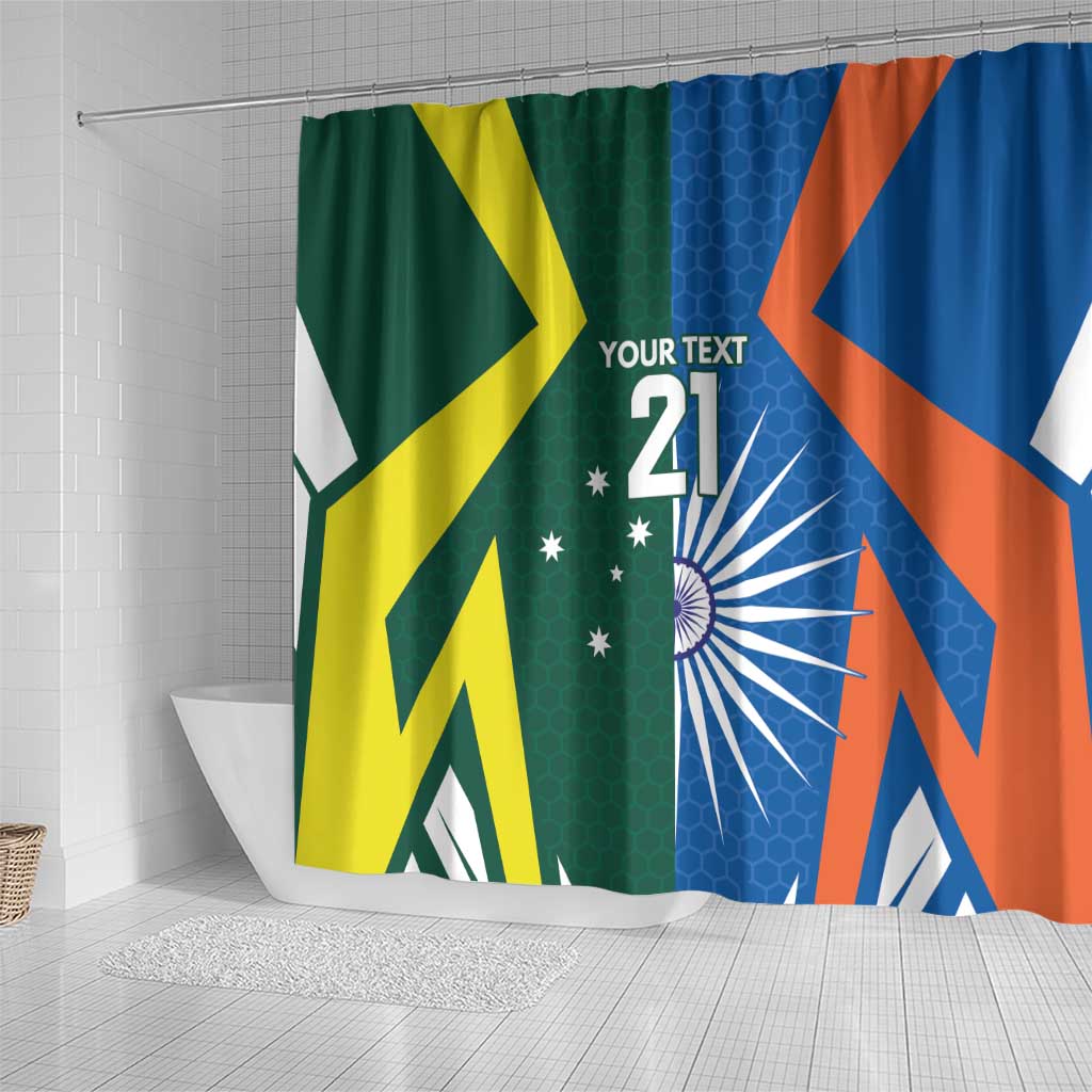 India vs Australia Custom Shower Curtain Blue vs Gold Cricket Heritage - Aussie Hoodie