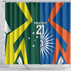 India vs Australia Custom Shower Curtain Blue vs Gold Cricket Heritage - Aussie Hoodie