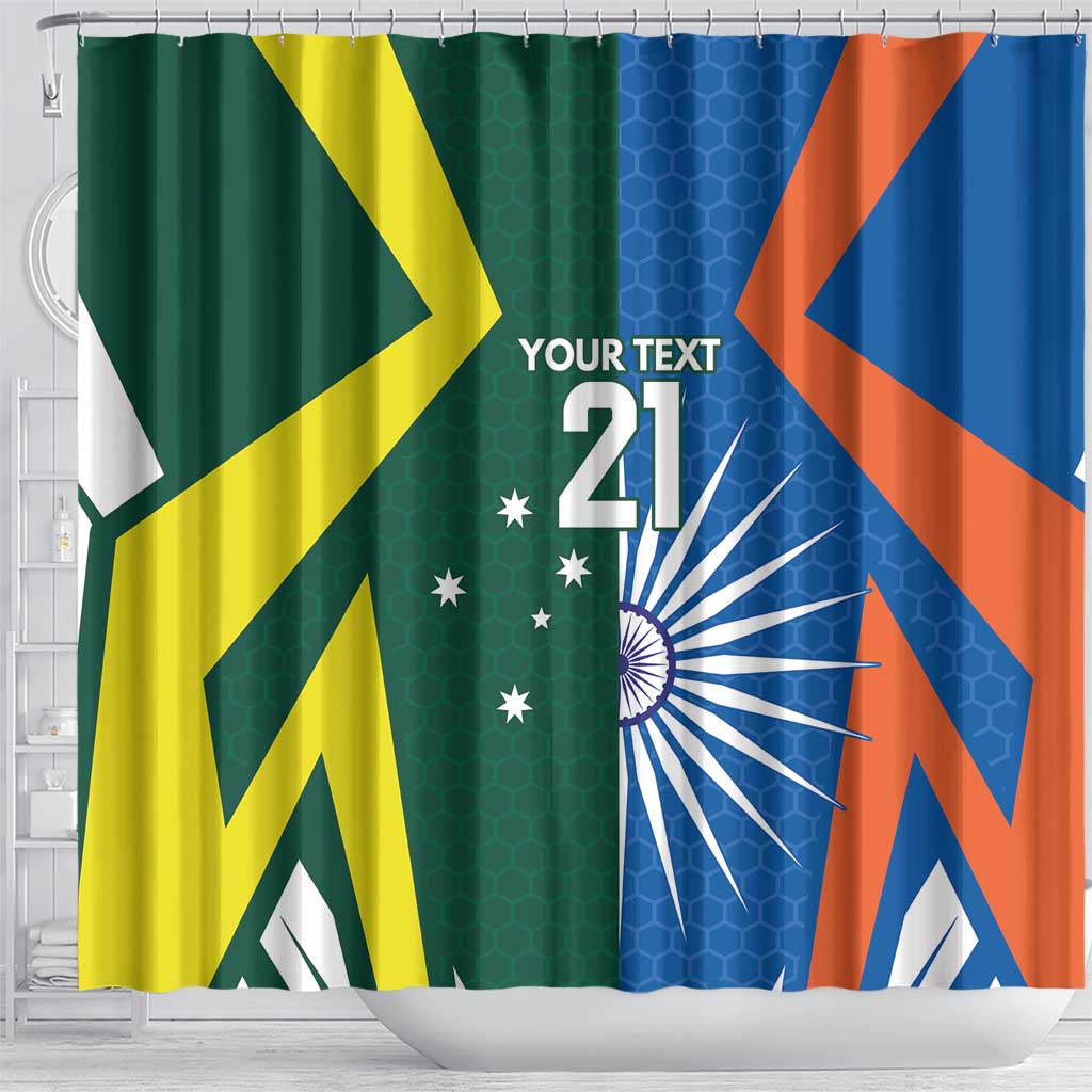 India vs Australia Custom Shower Curtain Blue vs Gold Cricket Heritage - Aussie Hoodie