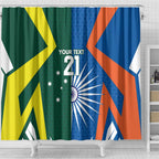 India vs Australia Custom Shower Curtain Blue vs Gold Cricket Heritage - Aussie Hoodie