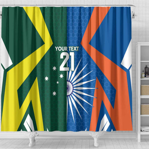 India vs Australia Custom Shower Curtain Blue vs Gold Cricket Heritage - Aussie Hoodie