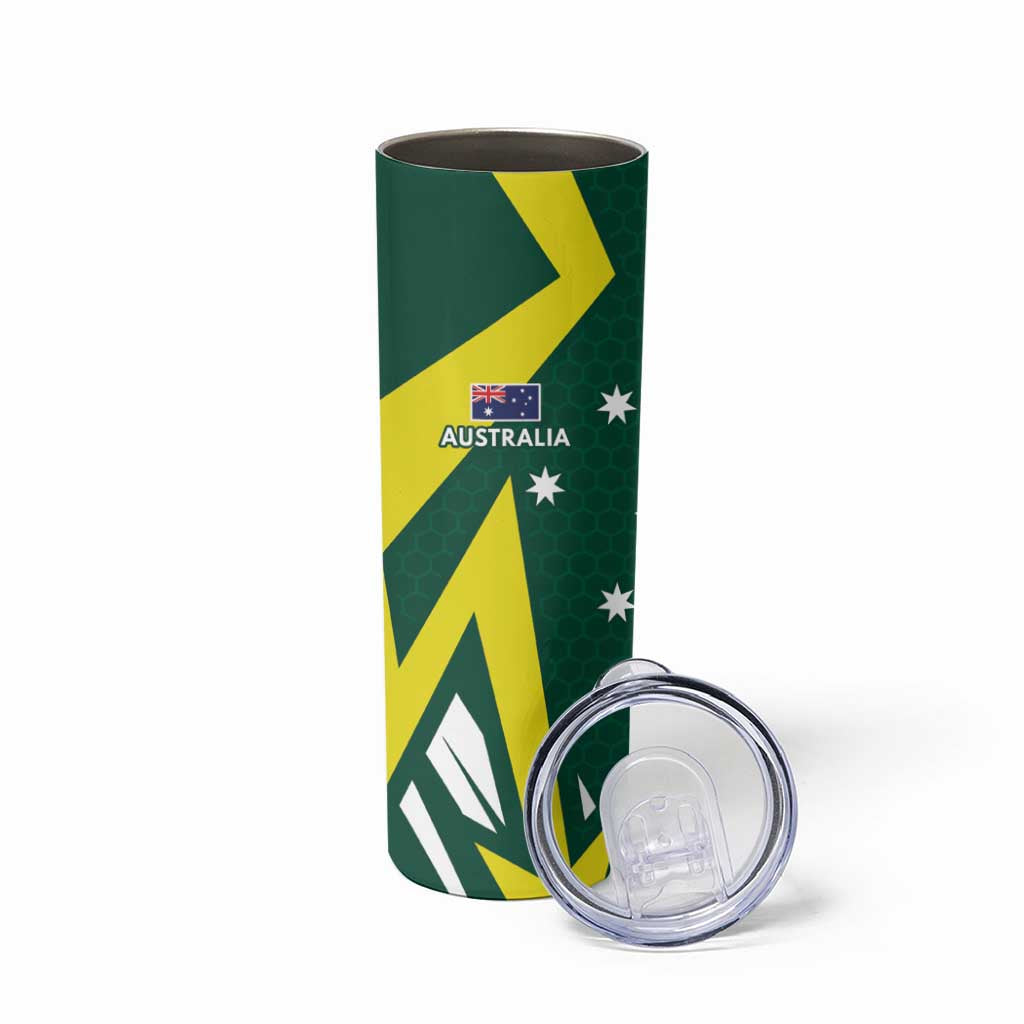 India vs Australia Custom Skinny Tumbler Blue vs Gold Cricket Heritage - Aussie Hoodie