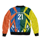 India vs Australia Custom Sleeve Zip Bomber Jacket Blue vs Gold Cricket Heritage - Aussie Hoodie
