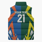 India vs Australia Custom Sleeveless Puffer Jacket Blue vs Gold Cricket Heritage - Aussie Hoodie