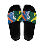 India vs Australia Custom Slide Sandals Blue vs Gold Cricket Heritage - Aussie Hoodie