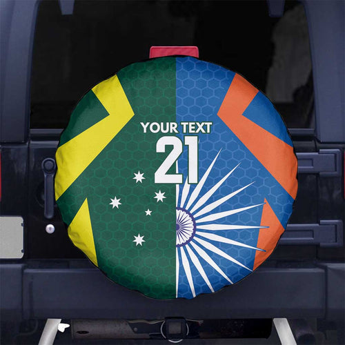 India vs Australia Custom Spare Tire Cover Blue vs Gold Cricket Heritage - Aussie Hoodie