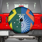 India vs Australia Custom Spare Tire Cover Blue vs Gold Cricket Heritage - Aussie Hoodie
