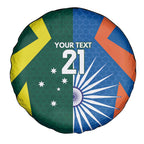 India vs Australia Custom Spare Tire Cover Blue vs Gold Cricket Heritage - Aussie Hoodie