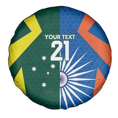 India vs Australia Custom Spare Tire Cover Blue vs Gold Cricket Heritage - Aussie Hoodie