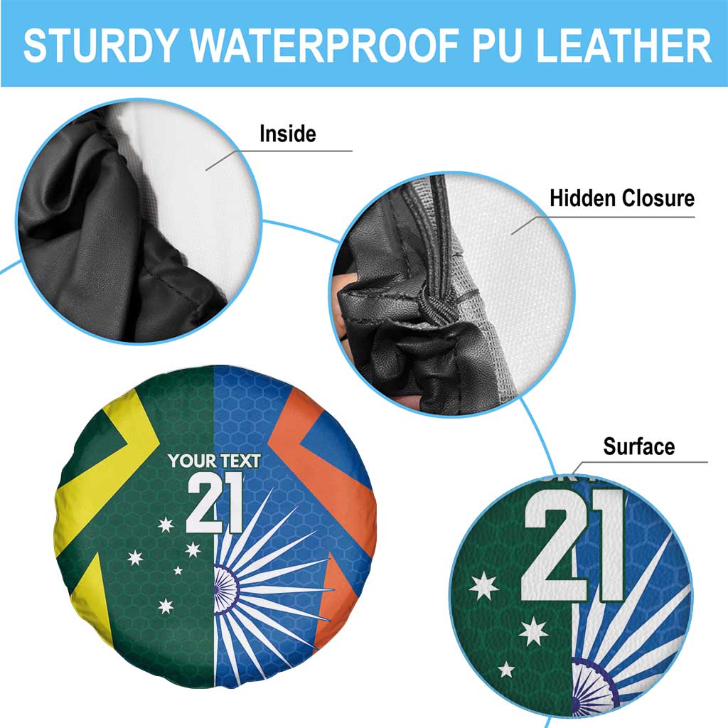 India vs Australia Custom Spare Tire Cover Blue vs Gold Cricket Heritage - Aussie Hoodie