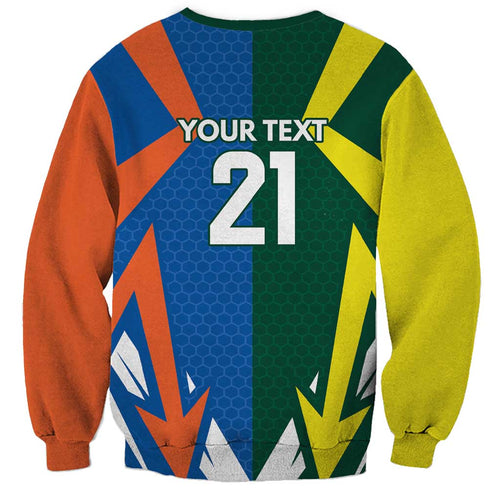 India vs Australia Custom Sweatshirt Blue vs Gold Cricket Heritage - Aussie Hoodie