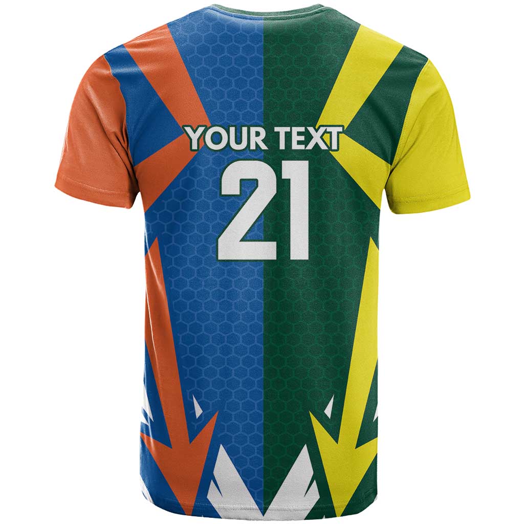 India vs Australia Custom T Shirt Blue vs Gold Cricket Heritage - Aussie Hoodie