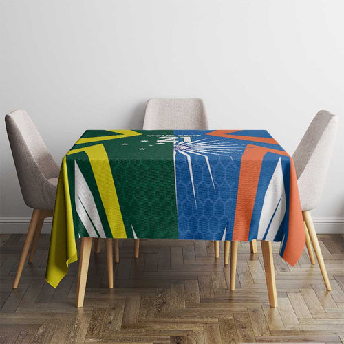 India vs Australia Custom Tablecloth Blue vs Gold Cricket Heritage - Aussie Hoodie