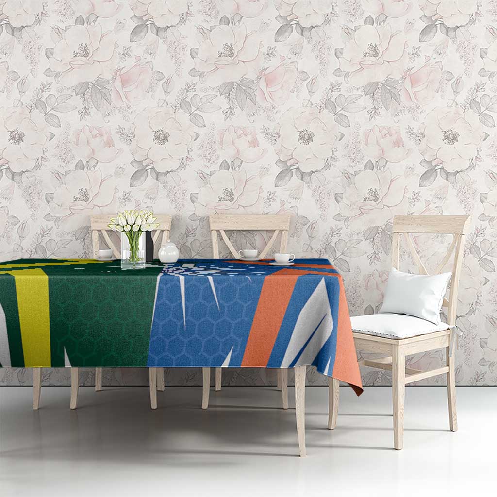 India vs Australia Custom Tablecloth Blue vs Gold Cricket Heritage - Aussie Hoodie