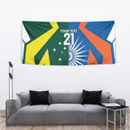 India vs Australia Custom Tapestry Blue vs Gold Cricket Heritage - Aussie Hoodie
