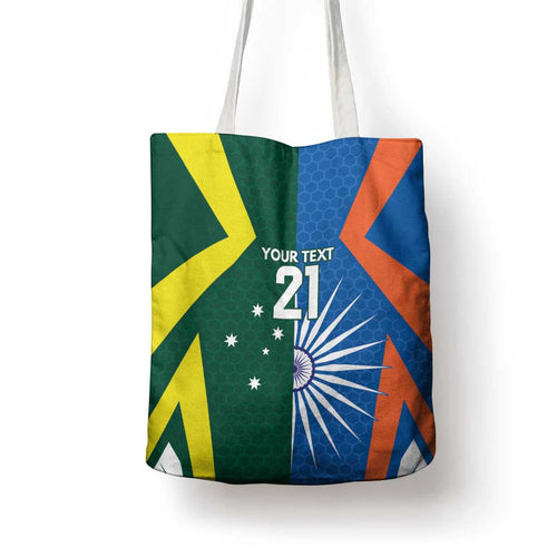 India vs Australia Custom Tote Bag Blue vs Gold Cricket Heritage - Aussie Hoodie