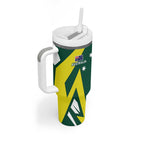 India vs Australia Custom Tumbler With Handle Blue vs Gold Cricket Heritage - Aussie Hoodie