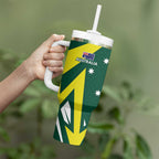 India vs Australia Custom Tumbler With Handle Blue vs Gold Cricket Heritage - Aussie Hoodie