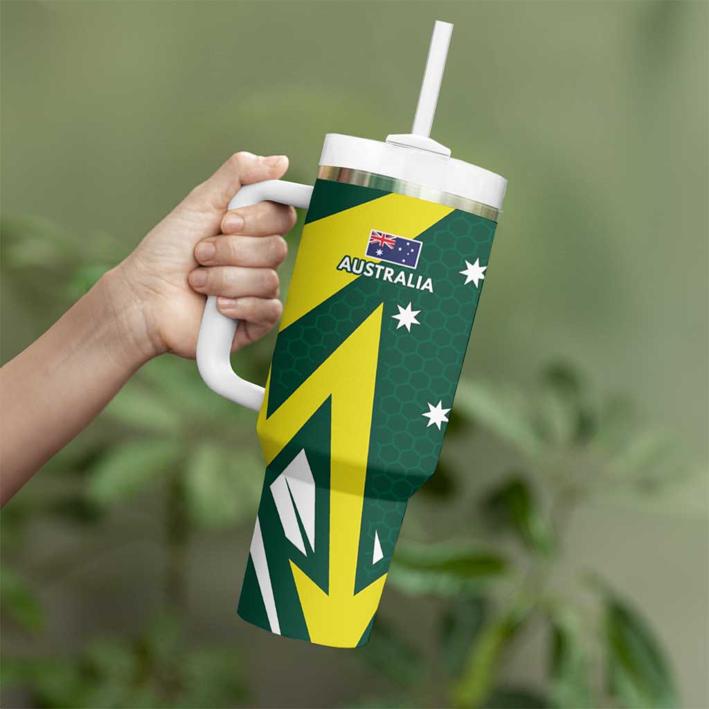 India vs Australia Custom Tumbler With Handle Blue vs Gold Cricket Heritage - Aussie Hoodie