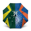 India vs Australia Custom Umbrella Blue vs Gold Cricket Heritage - Aussie Hoodie