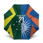 India vs Australia Custom Umbrella Blue vs Gold Cricket Heritage - Aussie Hoodie