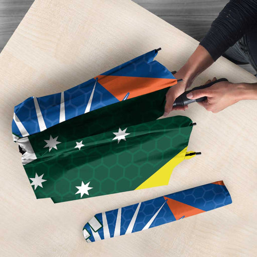 India vs Australia Custom Umbrella Blue vs Gold Cricket Heritage - Aussie Hoodie