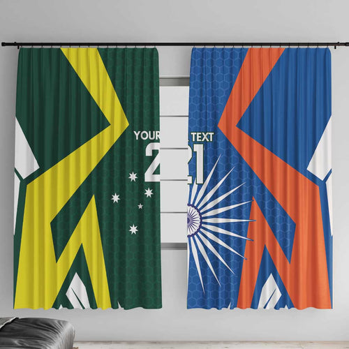 India vs Australia Custom Window Curtain Blue vs Gold Cricket Heritage - Aussie Hoodie