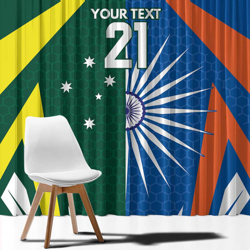 India vs Australia Custom Window Curtain Blue vs Gold Cricket Heritage - Aussie Hoodie