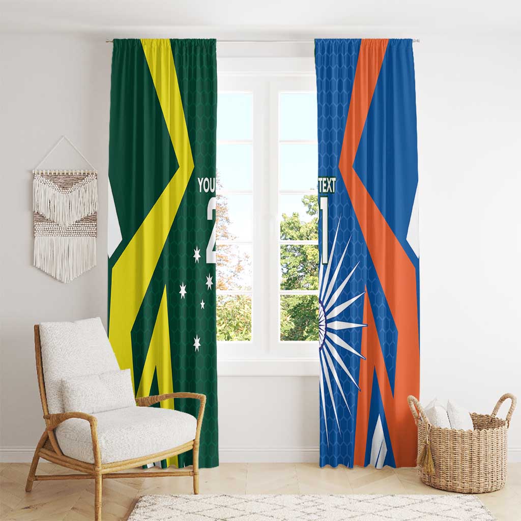 India vs Australia Custom Window Curtain Blue vs Gold Cricket Heritage - Aussie Hoodie