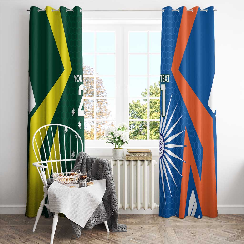 India vs Australia Custom Window Curtain Blue vs Gold Cricket Heritage - Aussie Hoodie