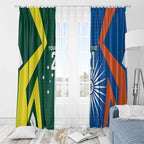 India vs Australia Custom Window Curtain Blue vs Gold Cricket Heritage - Aussie Hoodie