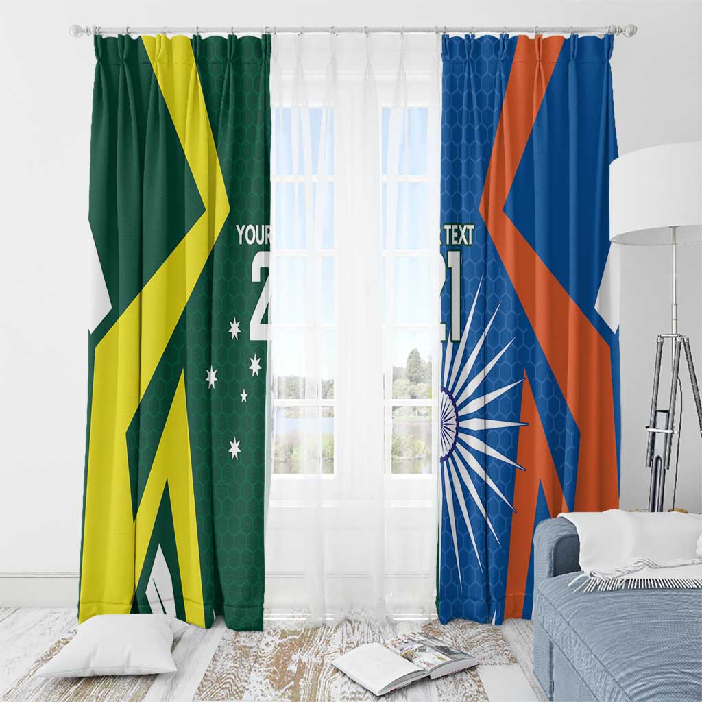 India vs Australia Custom Window Curtain Blue vs Gold Cricket Heritage - Aussie Hoodie