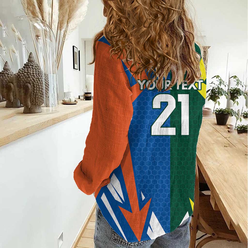 India vs Australia Custom Women Casual Shirt Blue vs Gold Cricket Heritage - Aussie Hoodie