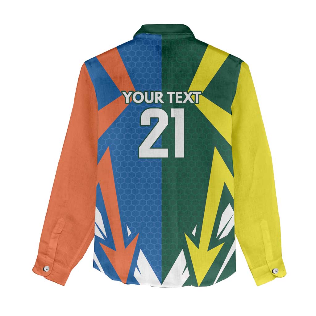 India vs Australia Custom Women Casual Shirt Blue vs Gold Cricket Heritage - Aussie Hoodie