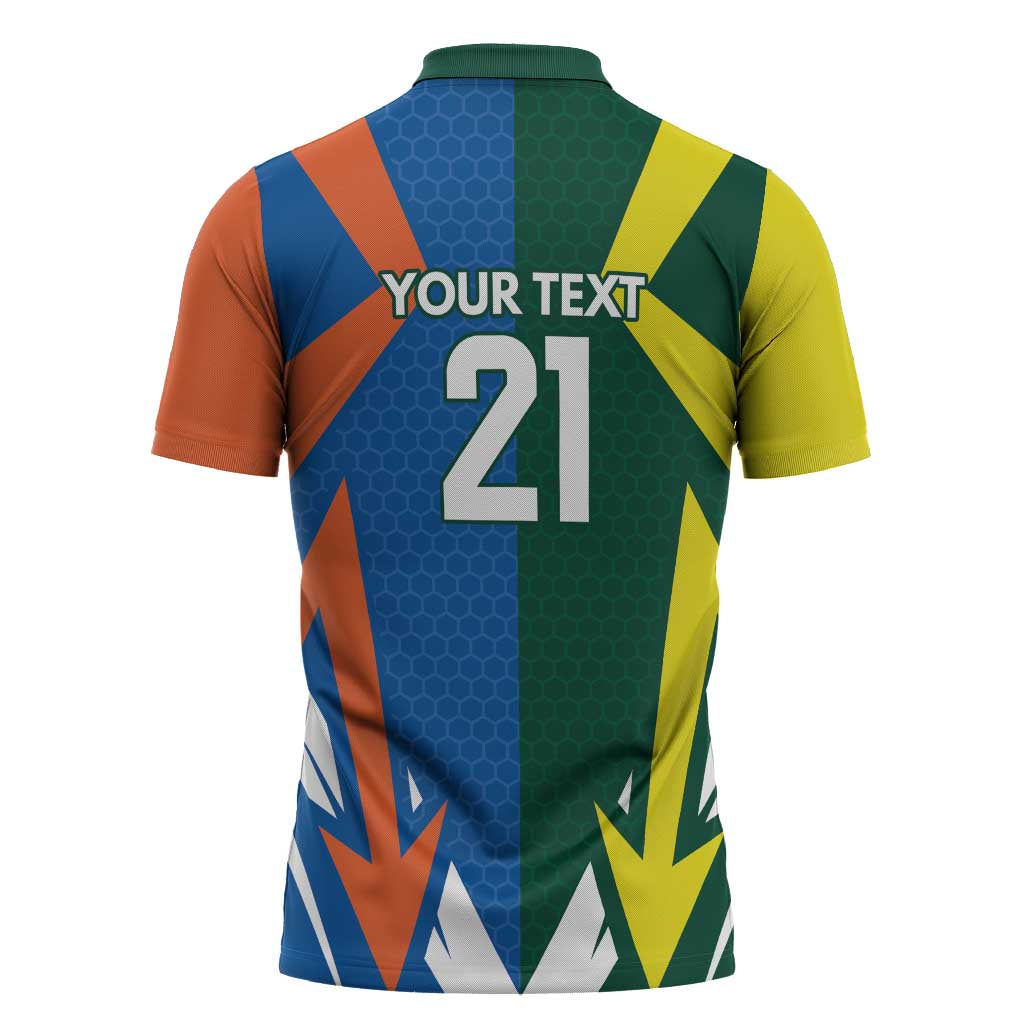 India vs Australia Custom Zipper Polo Shirt Blue vs Gold Cricket Heritage - Aussie Hoodie